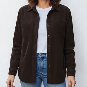 Vintage Cotton Ginny Corduroy Shacket / Chore Shirt in Brown | Size M